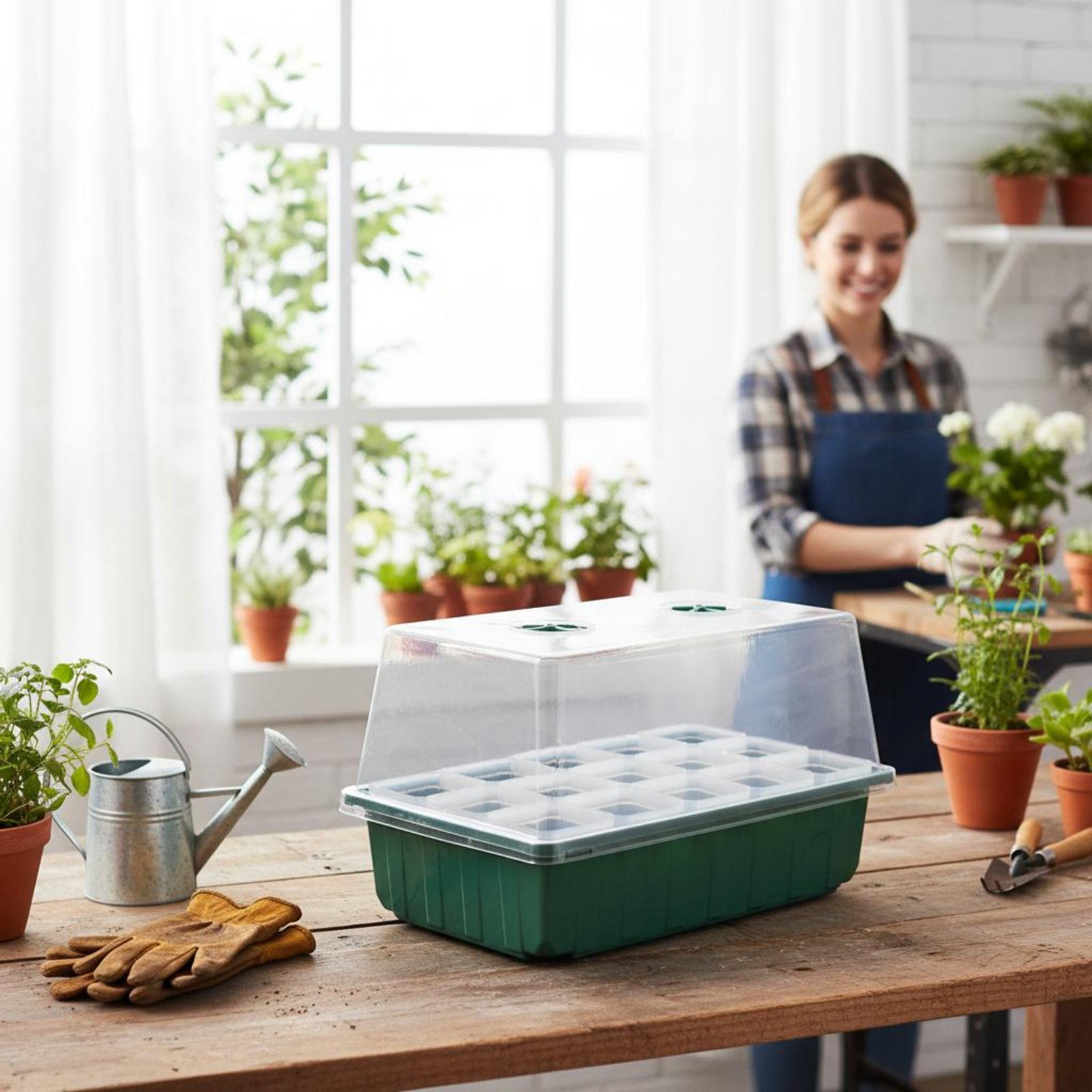 Propagation Tray Dome - Mini-kas kweekbak met transparante wortelkijkjes, vochtigheidsdome