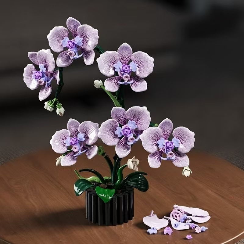 Orchid Potting Mix - 619PCS Phalaenopsis Bouwstenen Bloemen Orchidee Potplanten
