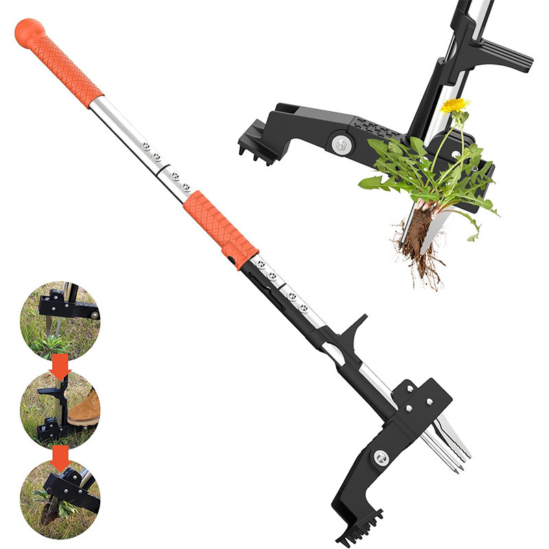 Gardening Tools To Remove Grass - Stand Up Weeder Wortelverwijderingsgereedschap met 4-klauwen