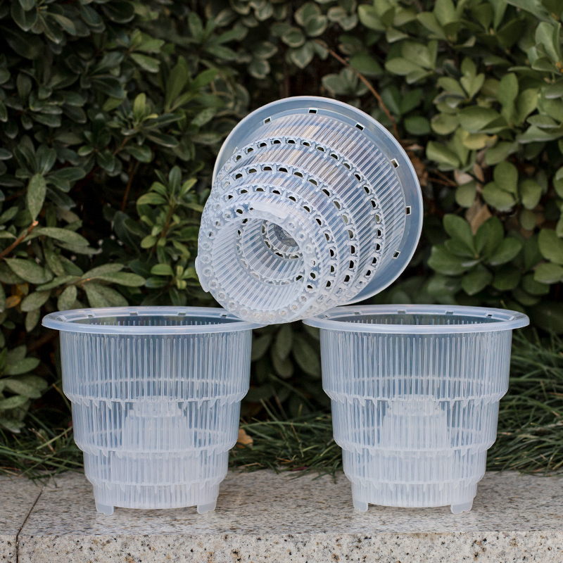 Orchid Potting Mix - Meshpot 3-pack doorzichtige orchideeënpotten met gaten