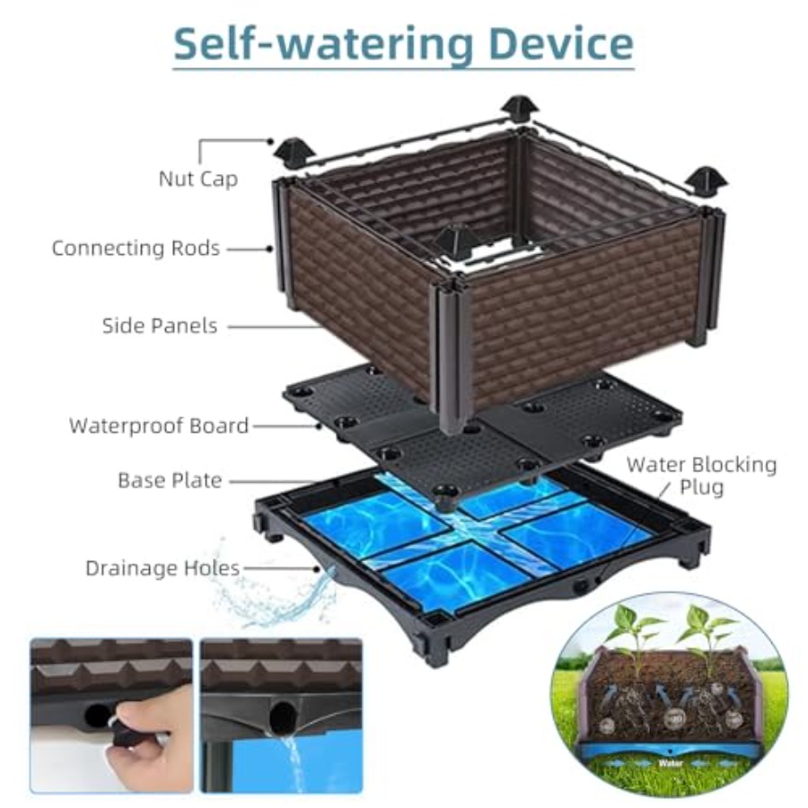 Buiten plantenbak rechthoekig, - Self-Watering Planter recensie en prijs