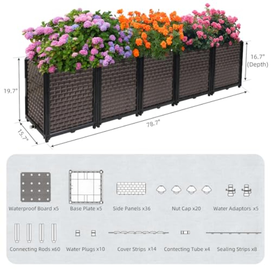 Buiten plantenbak rechthoekig, - Self-Watering Planter recensie en prijs