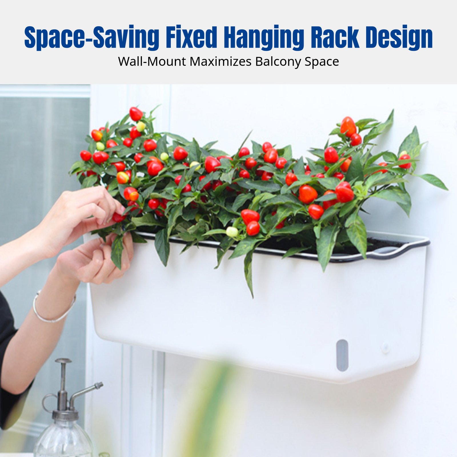 Balkonhangende bloempot rechth - Self-Watering Planter recensie en prijs