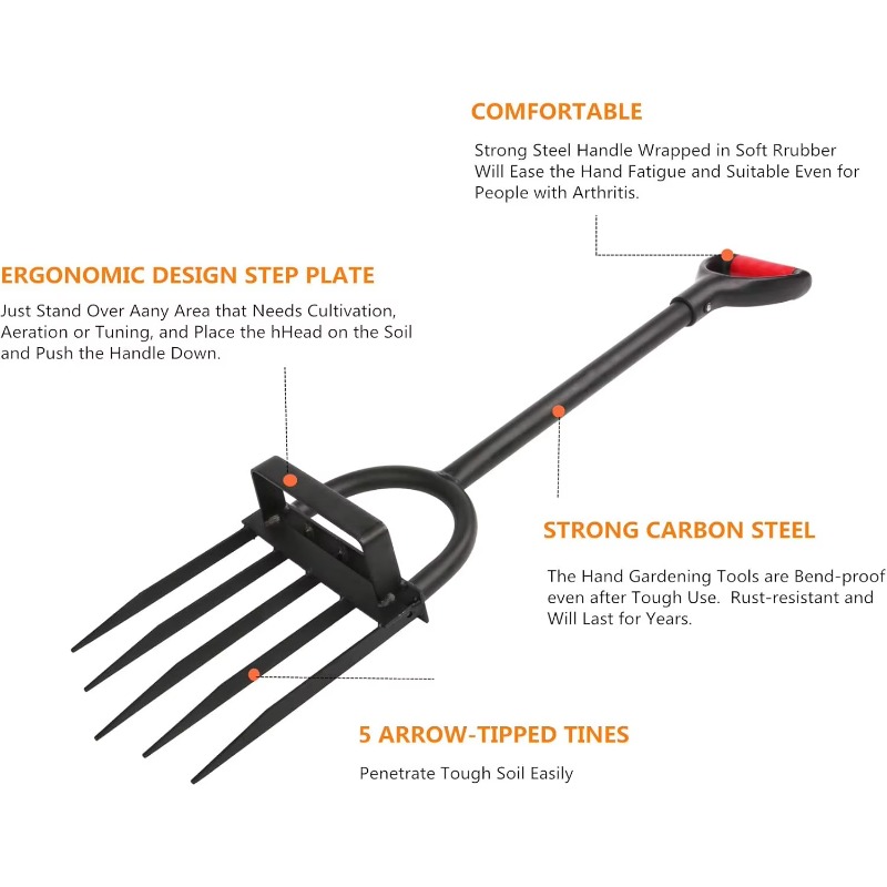 Zware 5-tands hooivork van koo - Spade Digging Fork recensie en prijs
