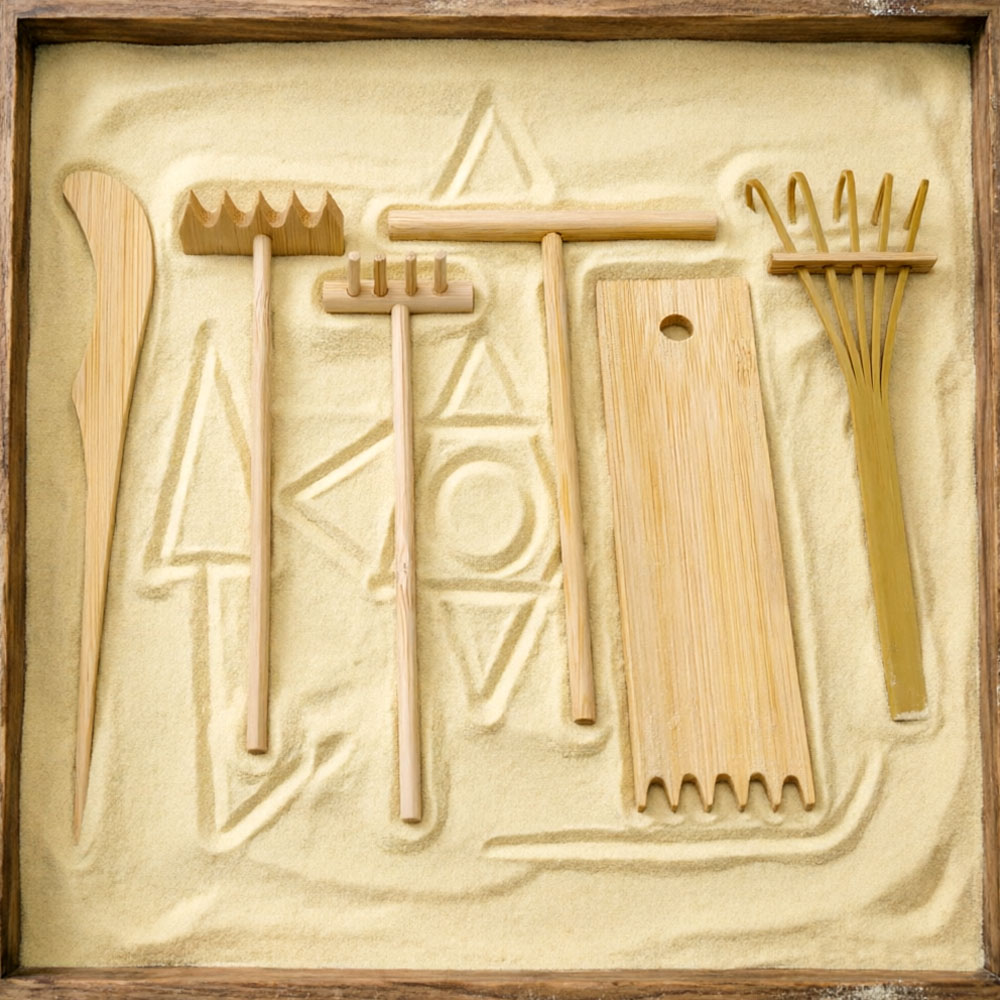 6-delige bamboe zandhark set - - Gardening Tools Drawing recensie en prijs