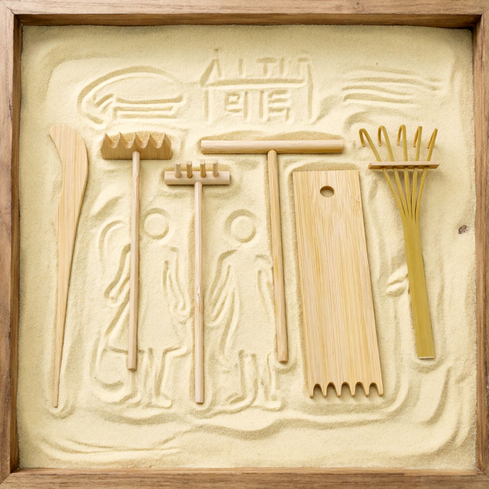 6-delige bamboe zandhark set - - Gardening Tools Drawing recensie en prijs