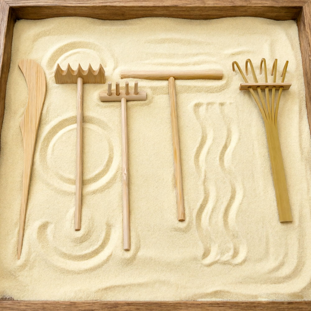6-delige bamboe zandhark set - - Gardening Tools Drawing recensie en prijs