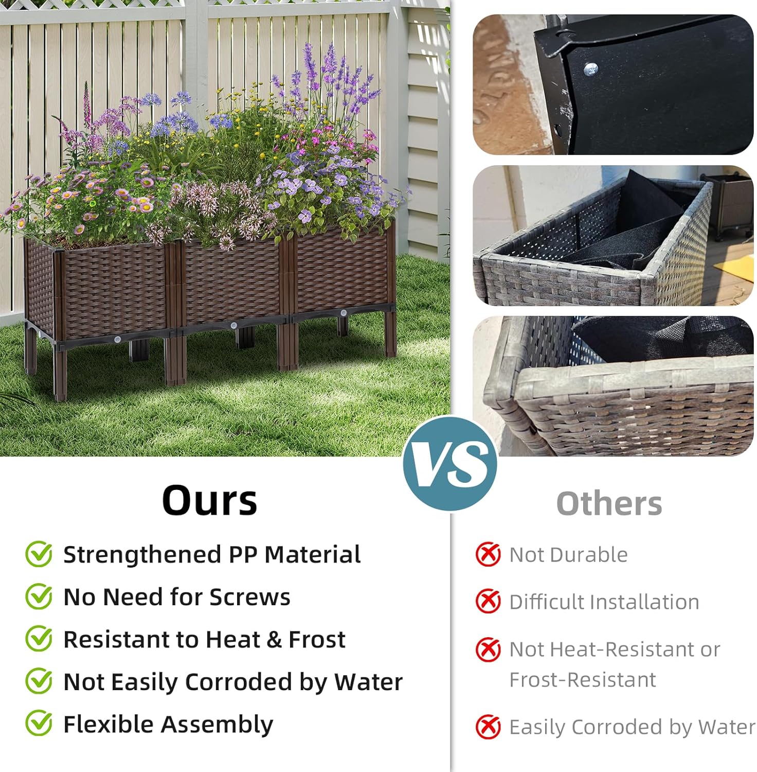 Buitenplantbak van rotan, natu - Self-Watering Planter recensie en prijs